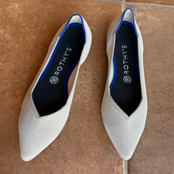 Rothy's The Point Light Gray Slip On Knit Flats size 9.5 - Picture 14 of 16